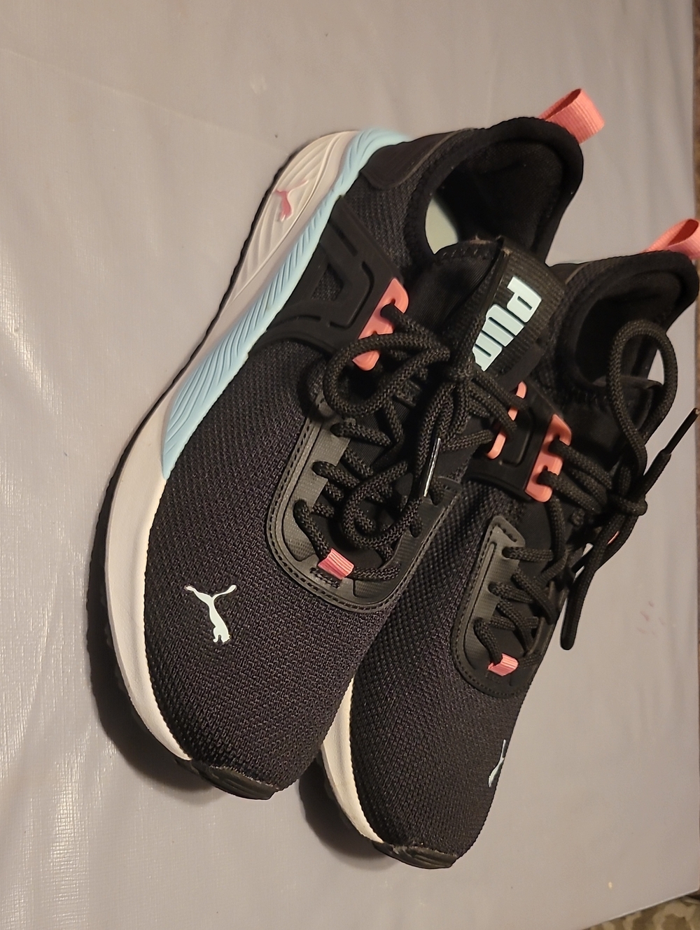Puma Women's Navy Blue Sneakers with Pink & Light Blue Accents
